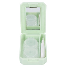 Reiscontactlensset met spiegeltje, geïntegreerde applicator, zacht pincet, gemakkelijk mee te nemen, langdurig draagbaar, make-uppakket, compatibel