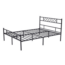 Metal Bed Frame w/Cross-design Headboard, Footboard and Underbed Storage Space FELIX KING