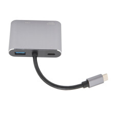 4-in-1 Type-C-Hub 4K HDMI VGA USB 3.0 Aluminium 5 Gbps