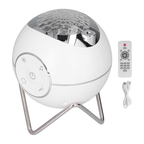 Bluetooth Speaker Projector Galaxy Light With Adjustable Focus Dimmable Auto Timer Remote Control 360 Degree Rotating Light Effects For Bedroom