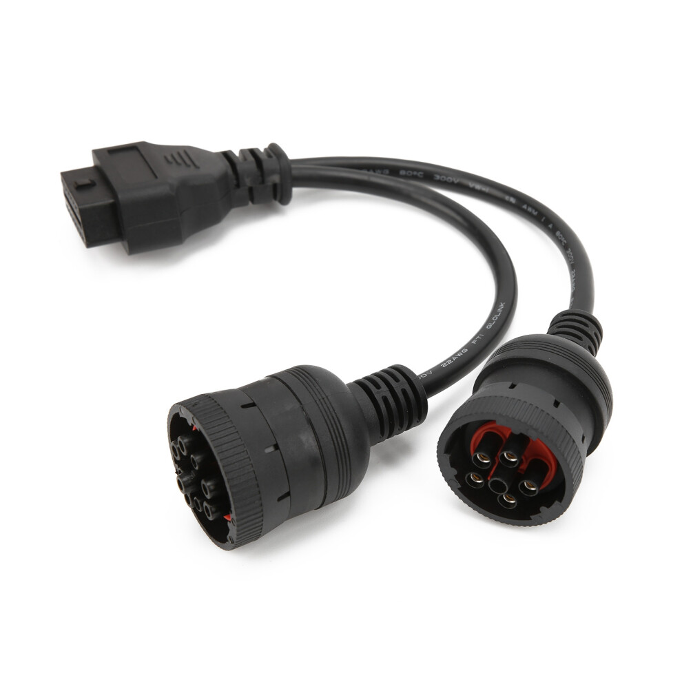 Truck Diagnostic Adapter Cable 29.5Cm 16Pin To 6+9Pin Obd2 Connector 7901377533098