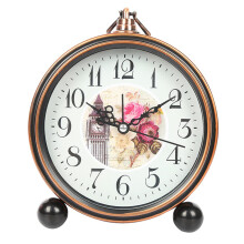 Vintage Alarm Clock Silent Quartz Movement Retro Desk Clock Large EasyRead Dial Battery Operated