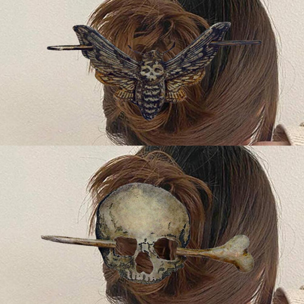 Unisex Halloween Skeleton Hair Pin Stick 7X12cm Bone Gothic Hair Accessory