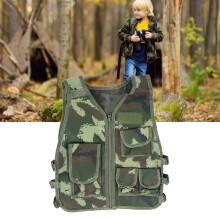 Gilet da Caccia per Bambini con Camouflage, con Tasche con Cerniera, Ideale per Bicicletta e Escursionismo