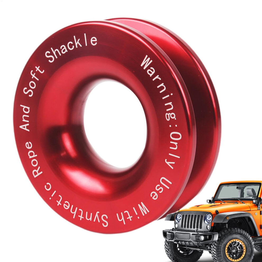 Recovery Ring 41000 Lbs Aluminum Soft Snatch Block For Atv Utv Offroad Towing 3/8 1/2 Rope Red 9347817837285