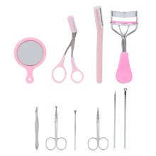 Eyebrow Scissors With Comb Stainless Steel Non Slip Handle Cute Eye Contact Case Friendly Compact Portable Design For On The Go Touch Ups