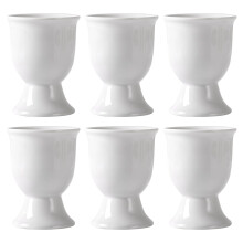 Set Of 6 White Ceramic Egg Cups Easter Decor Egg Cup Holders, MultiPurpose For Small Drinks, Dishwasher Safe