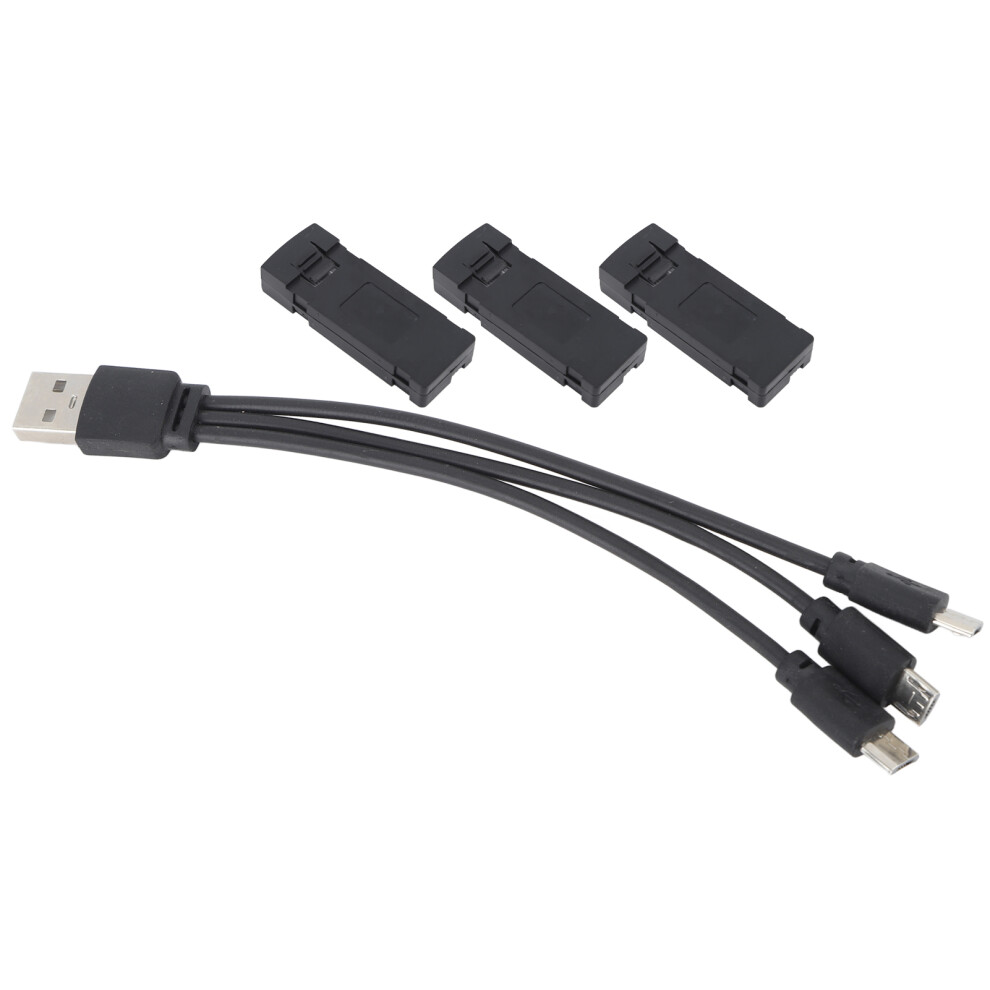 Durable 3Pcs 3.7V 2600Mah Lithium Batteries + 3-In-1 Charger For Rc Drones 6951381685871