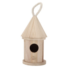Unbehandeltes Vogelhaus aus Holz mit DIY-Malfunktion, langlebiges, wetterfestes Vogelhaus aus Holz, hängendes Vogelnest für den Garten, zartes