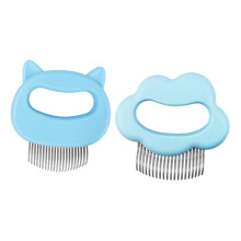 2Pcs Pet Grooming Comb for Dogs and Cats, Stainless Steel Shedding Brush with Comfort Handle