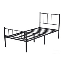 Metal Bed Frame w/Headboard, Footboard, Metal Slatted & Underbed Storage Space FINN SINGLE