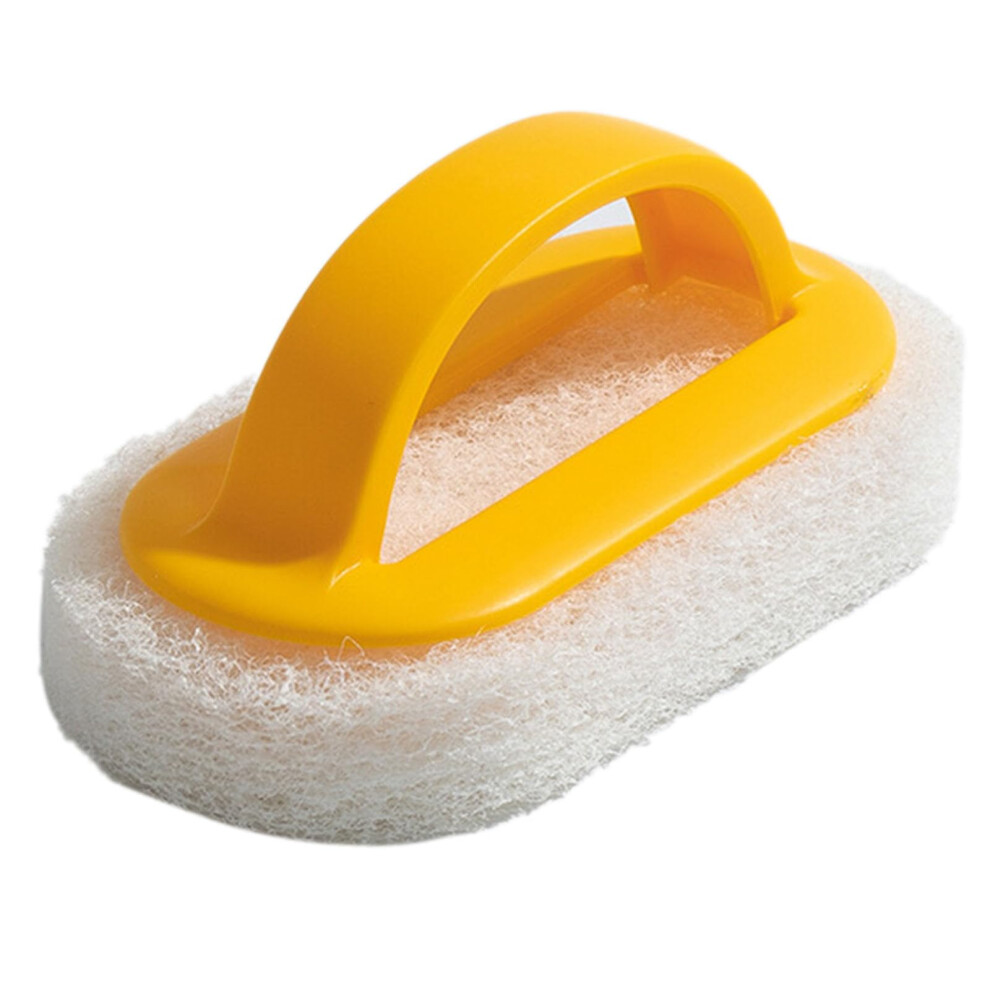 Rotating Scrubbing Brush For Bathtub, Shower Tiles, Grout, Pool Steps Corners Heavy Duty Sponge, Yellow 13.3x7.1x5.3 cm