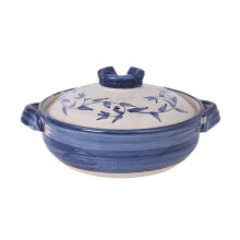 Japanese Clay Pot with Lid, HeatResistant Ceramic Casserole for Stew, Soup and Rice Cooking 2.2L