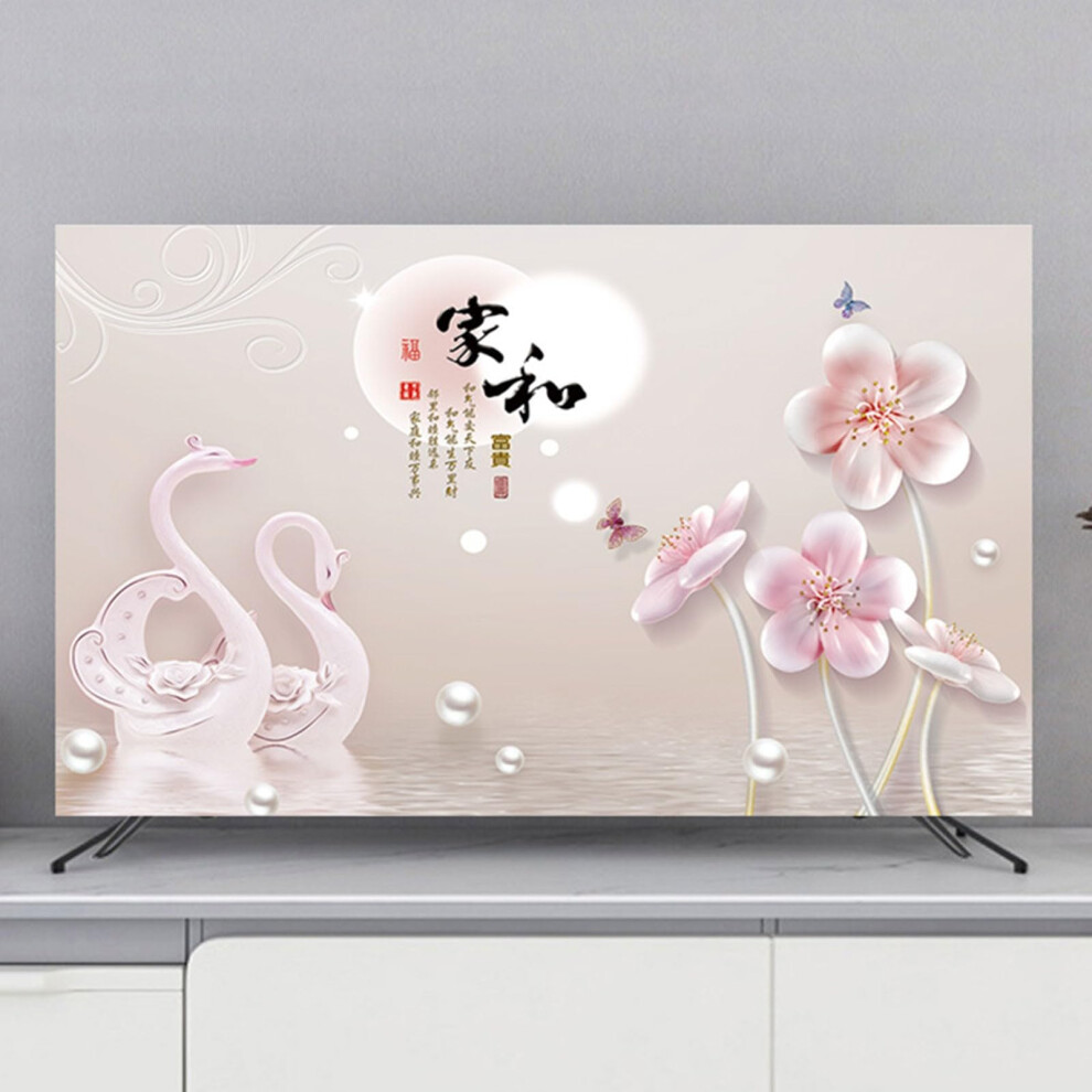 Tv Dust Cover 4043 Inch Chinese Style Landscape Pattern Polyester Screen Protector Dustproof 9187378606056