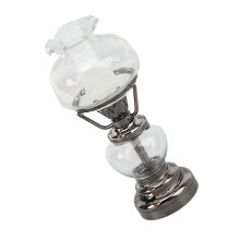 Lampe chandelier décor pour maison de poupée, échelle 1/12, fonctionnant à piles, vintage noir mini