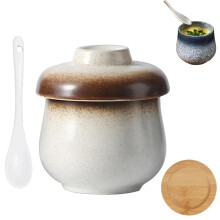 250ml Porcelain Egg Coddler with Lid for Soft Boiled Eggs, Durable Retro Glossy Breakfast Cup