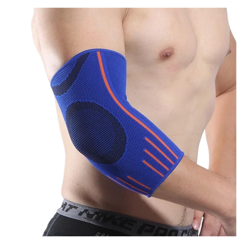 Blue Elbow Brace Compression Support Sleeve 2Pcs For Tennis Elbow Pain Relief Weightlifting Gym L