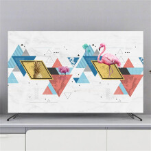 TV Dust Cover Elastic 3D Flamingo Pattern, Universal 3280 Inch, Soft Breathable Indoor Protector For TV And Monitor