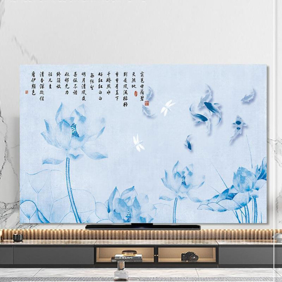 Landscape Painting Tv Cover 3280 Inch Universal Elastic Dust Cover For Chinese Style Pattern Color 32 5860In 9187378606353