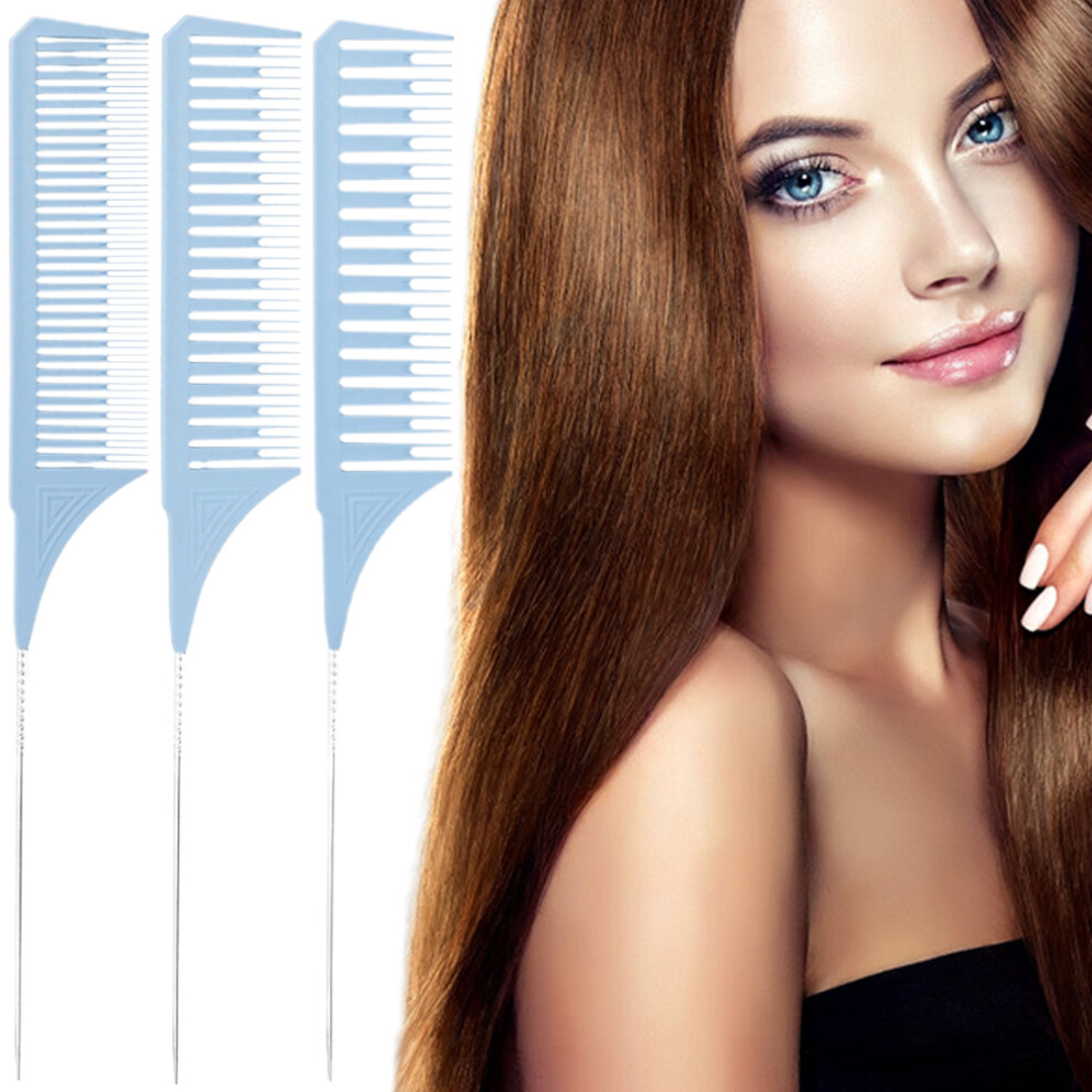 3Pcs Nylon Highlighting Combs Set â Rat Tail, Salon Hairdressing (25x3.5cm)