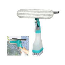 4 in 1 Window Squeegee with Spray Bottle, Adjustable Telescopic Handle, Indoor Outdoor Mint Green
