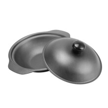 Cast Iron Casserole Pot with Lid for Oven Cooking, Small Enamel Coated Dutch Oven for Stews