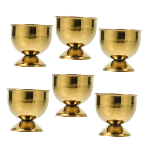 6Pcs Stainless Steel Egg Cups Set – Boiled Egg Holders with Stable Base for Breakfast and Dining Table