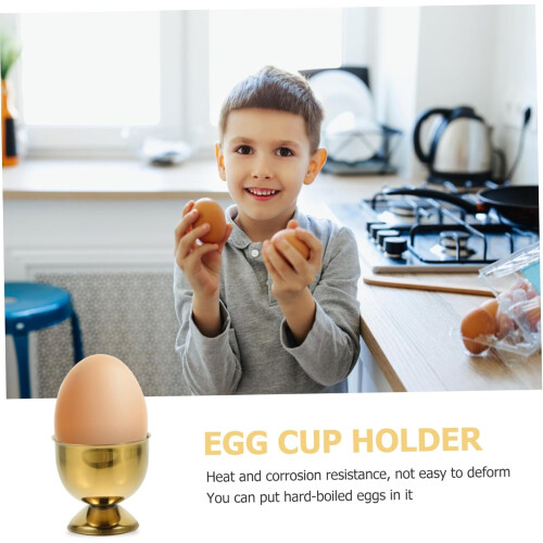 6Pcs Stainless Steel Egg Cups Set – Boiled Egg Holders with Stable Base for Breakfast and Dining Table 2