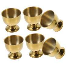 6Pcs Stainless Steel Egg Cups Set, Heat Resistant Holders for Soft or Hard Boiled Eggs Dining