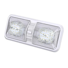 LED RV Interior Light 12V 24V Double Dome Ceiling Lamp Adjustable Brightness for Camper