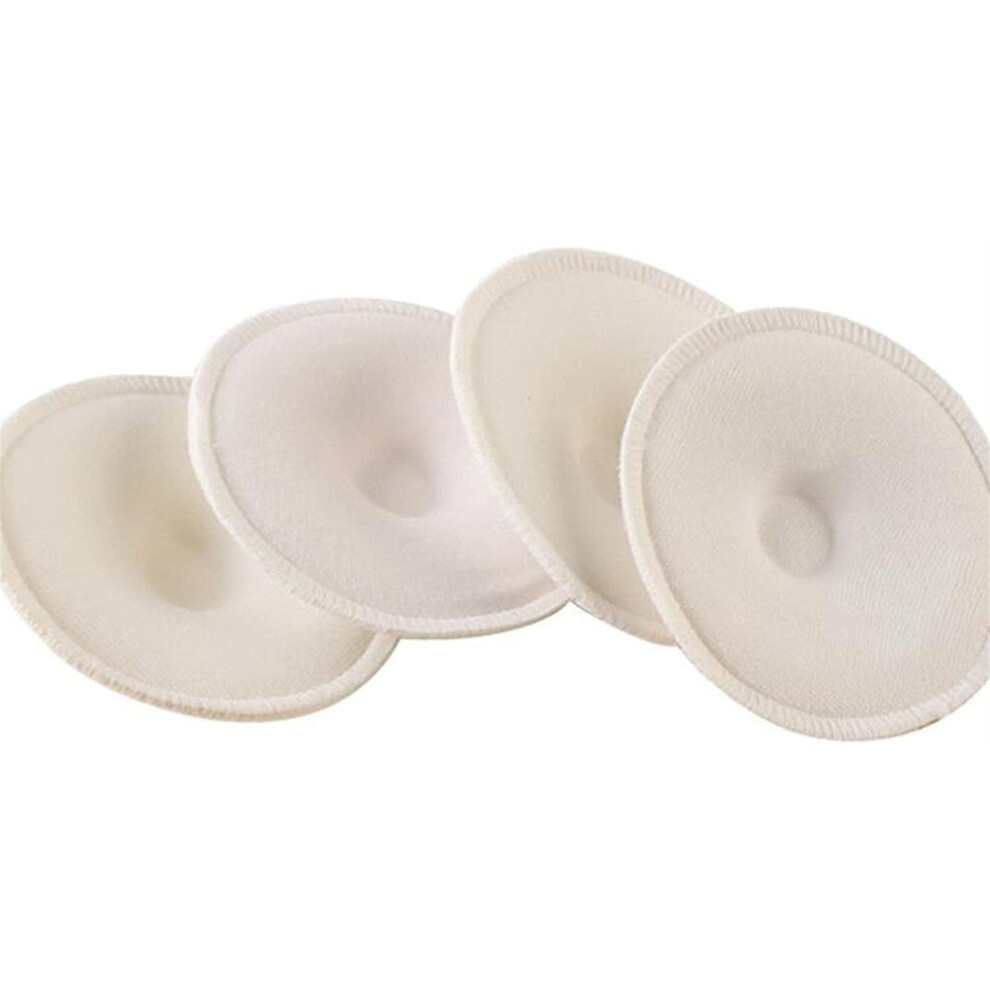 Breastfeeding Breast Pads - 4 Washable Cotton Discs Reusable Nipple Covers for Maternity Nursing Support