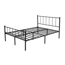 Metal Bed Frame w/Headboard, Footboard, Metal Slatted & Underbed Storage Space FINN DOUBLE
