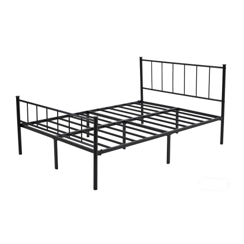 Metal Bed Frame w/Headboard, Footboard, Metal Slatted & Underbed Storage Space FINN DOUBLE