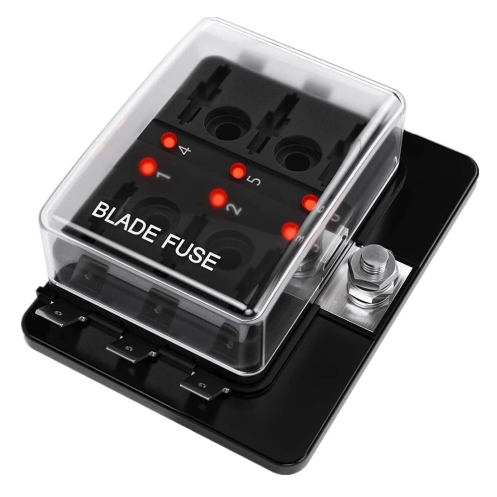 6Way Car Fuse Box With Led Indicator, 12V 32V 100A Atc/Ato Blade Fuse Holder Panel 9199774253475