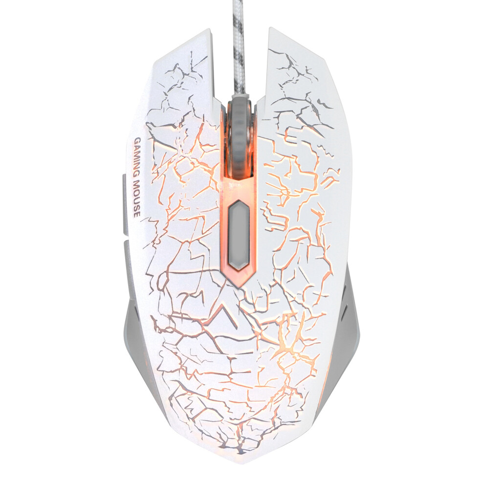 Wired Gaming Mouse 3200 Dpi Rgb Optical Usb Ergonomic White 8791377548265
