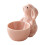 Ceramic Rabbit Egg Cups Set with Stable Holding, Stackable Storage for Breakfast, Pink 1