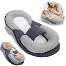 Children Feeding Support Pillow For Reflux Babies Grey Detachable Nursing Pillow For SpitUp Reduction And Sleep Aid