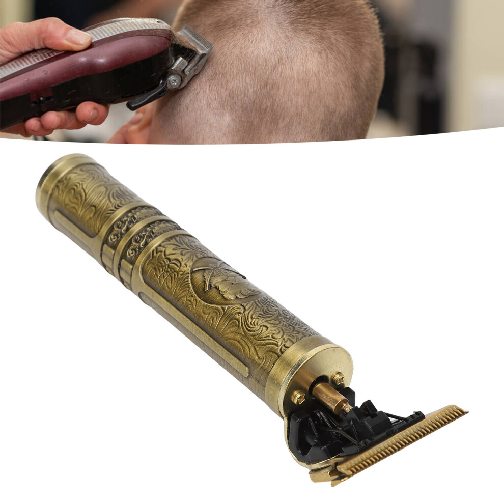 Gold Vintage Engraved Electric Hair Clipper 90Min Barber Trimmer