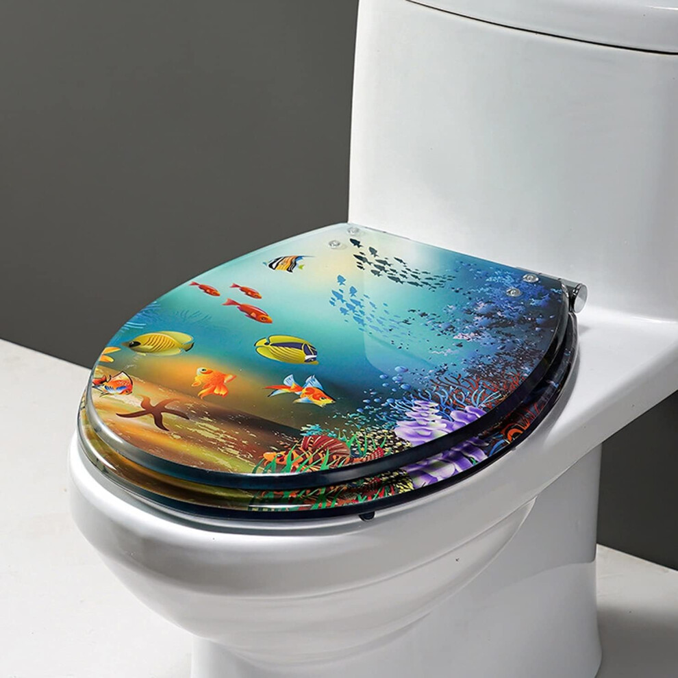 Resin Toilet Seat, Oval, Quiet Slowclose, Quickrelease, Thickened, Adjustable Fix Hinges, Easy Clean 9199774254267