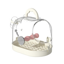Bird Carriers Cage with Watering Cup-Cream White Stand Po