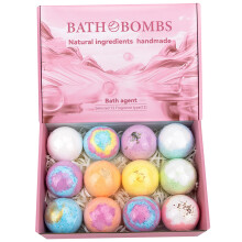Bath Bombs 12PCS Natural Ingredient Moisturizing Shower Bombs for Stress Relief and Soothing Skin, Spa Gift for Women and Kids