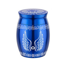 Small Memorial Urn for Cats Dog Ashes Holder Electroplate-Blue