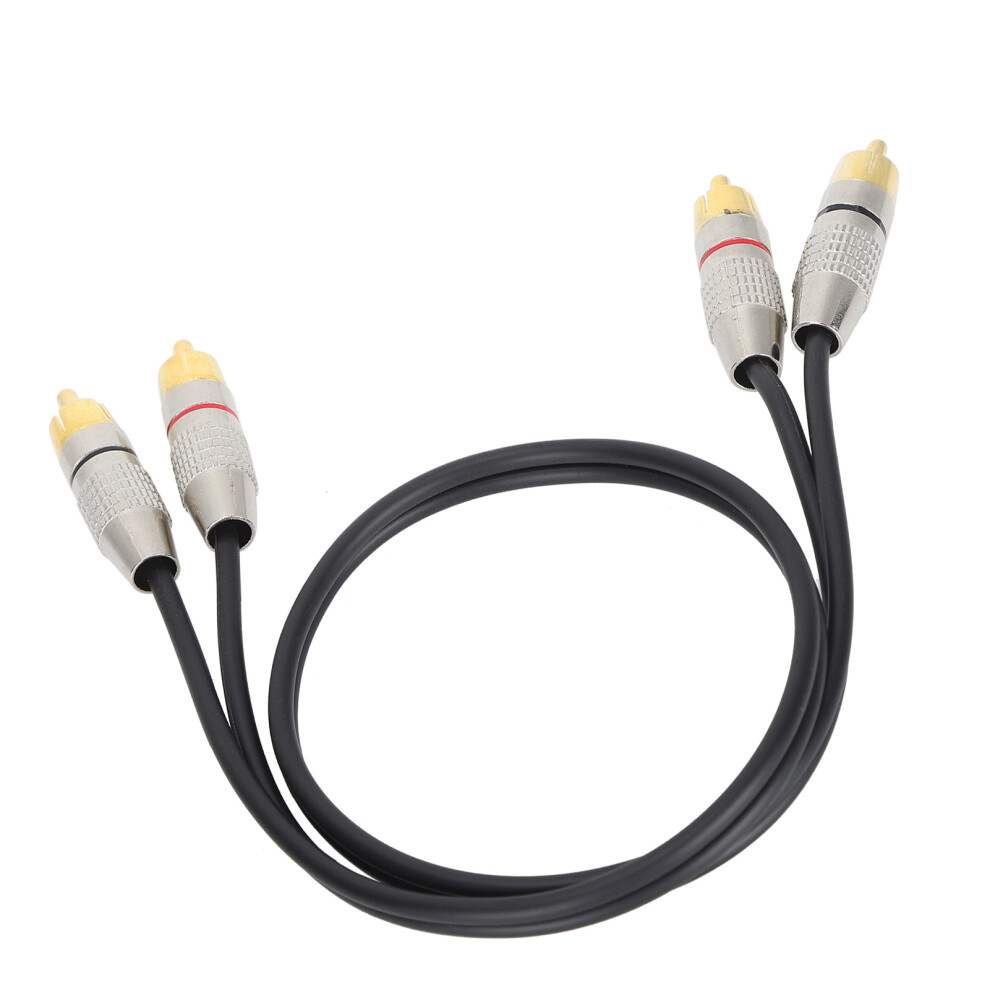 2Rca Male To 2Rca Male Audio Cable 1M / 3.3Ft Aluminum Alloy Connector Black 9371377551886