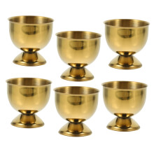 6Pcs Stainless Steel Egg Cups Set with Bright Gold Finish, Stable Base, Dishwasher Safe Holders