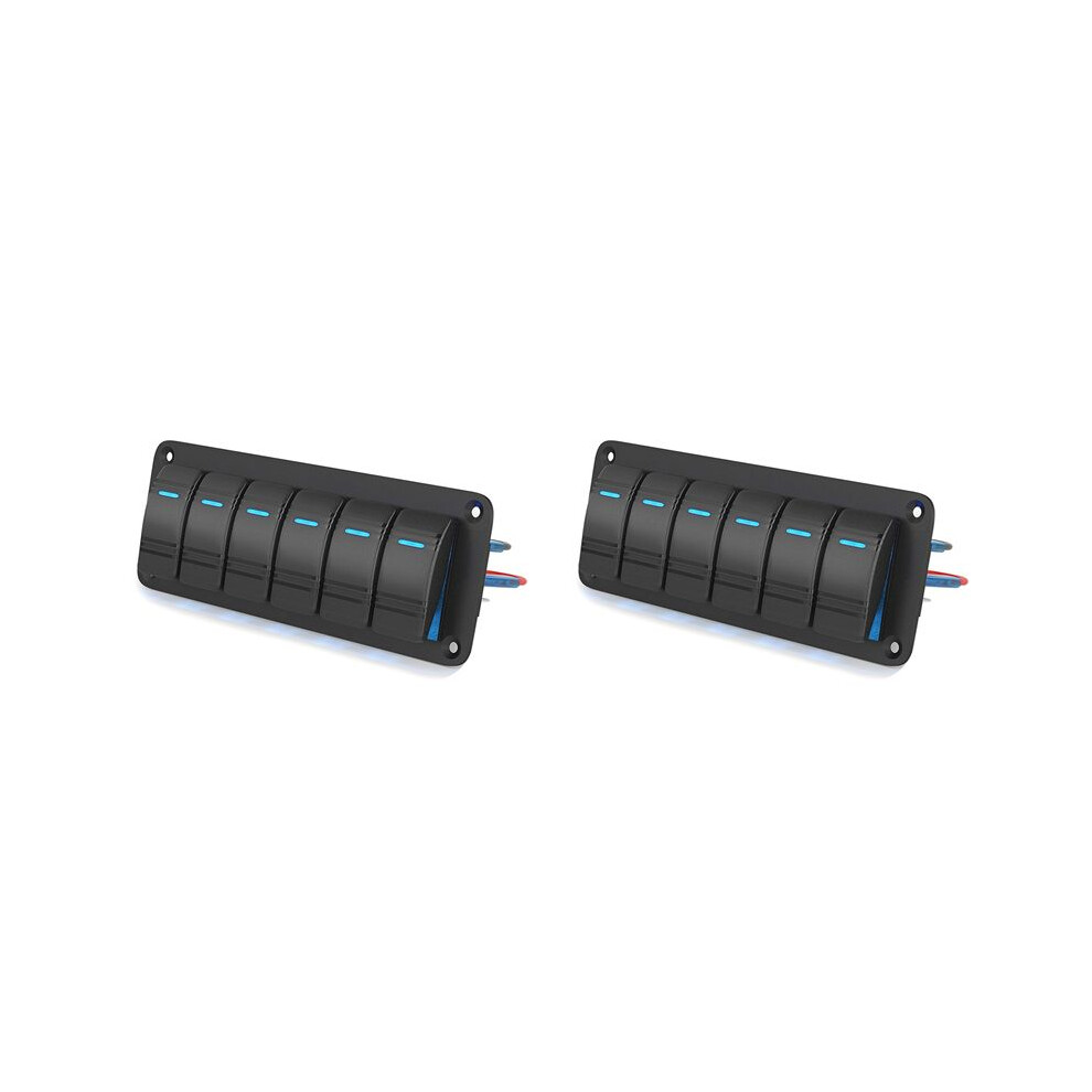 2X Led Rocker Panel 12V 24V 6 Gang Car Panel Off For Automotive Car Accessories Marine Boat Caravan Rv 6032439178443
