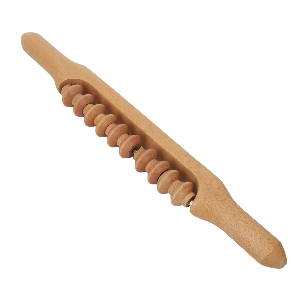 Natural Massager Wood Therapy Massage Roller, Comfortable Handle for Lymphatic Drainage, Muscle Stimulation with Body Sculpting Tools, Anti Cellulite