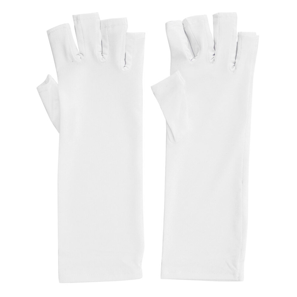 Breathable Fabric Gloves UV Protection For Gel Nail Lamp Sun Protection Fingerless Design Elastic Material Quick Drying Lightweight Stretchy Fit Anti