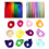 Extension per capelli a clip multicolore con parte frontale senza cuciture e materiale resistente al calore, eleganti e resistenti per feste a tema e 2