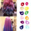 Extension per capelli a clip multicolore con parte frontale senza cuciture e materiale resistente al calore, eleganti e resistenti per feste a tema e 4