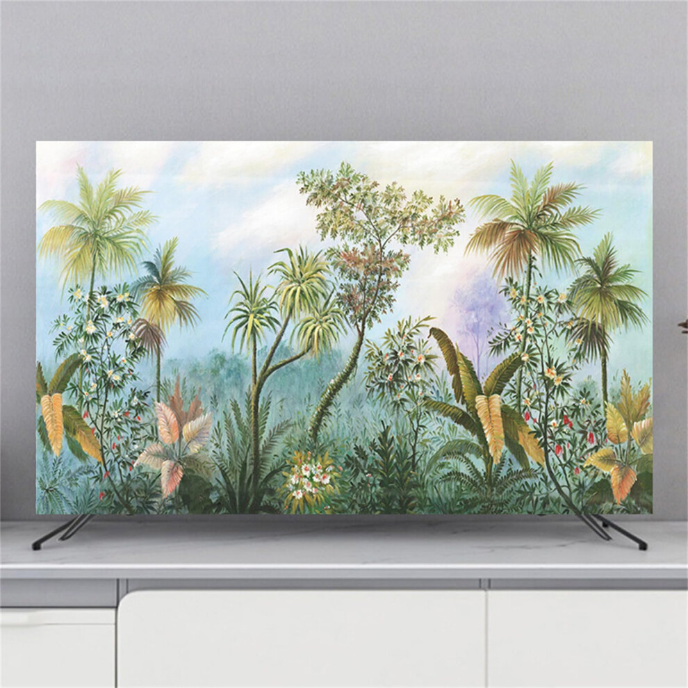 Tv Protector Cover Elastic Allinclusive Dustproof Screen Protector For 3280 Inch Tv And Pc Display Tropical Plants 9347817848359